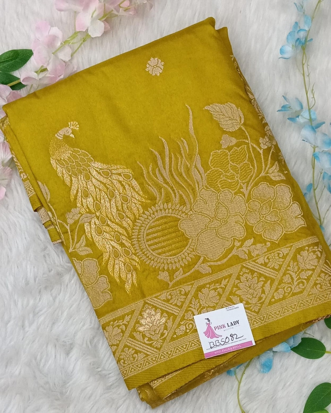 Banarasi Crape Silk Saree with Buta Design - BBS082