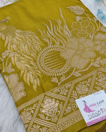 Banarasi Crape Silk Saree with Buta Design - BBS082