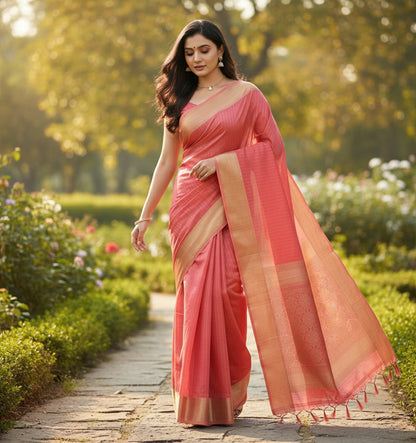 Banarasi chiffon Georgette saree with Kanchi border - BBS095