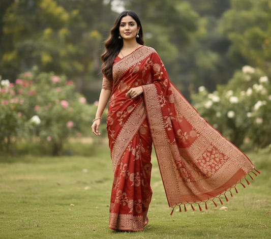 Banarasi Georgette Saree with Jaali Design - BBS104