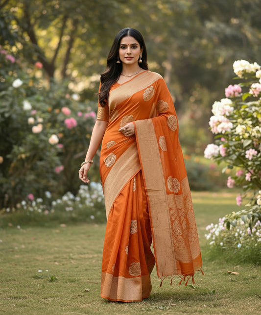 Banarasi chiffon Georgette Saree with Crushed Border - BBS107B