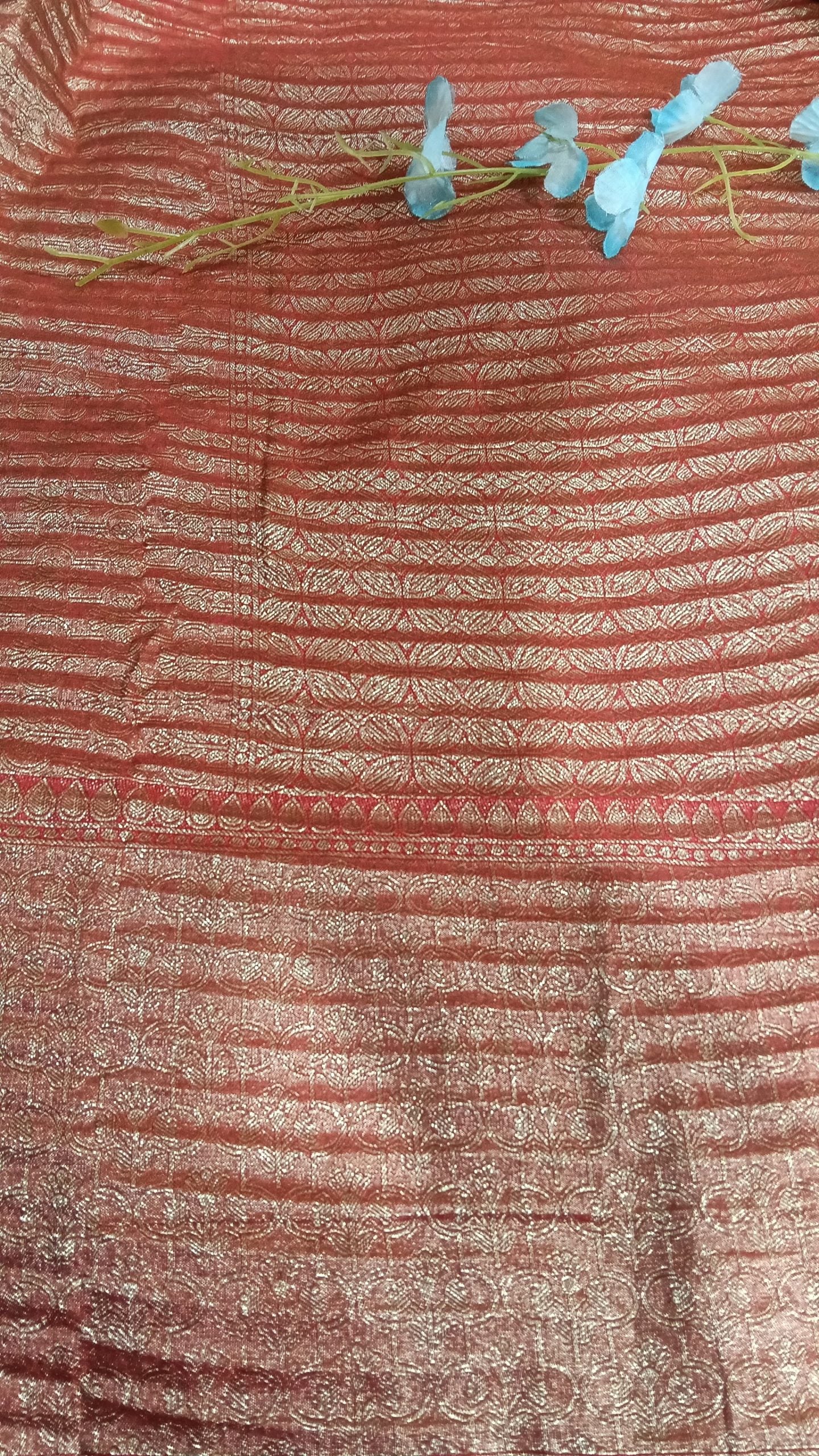 Banarasi chiffon Georgette Saree with Crushed Border - BBS107B