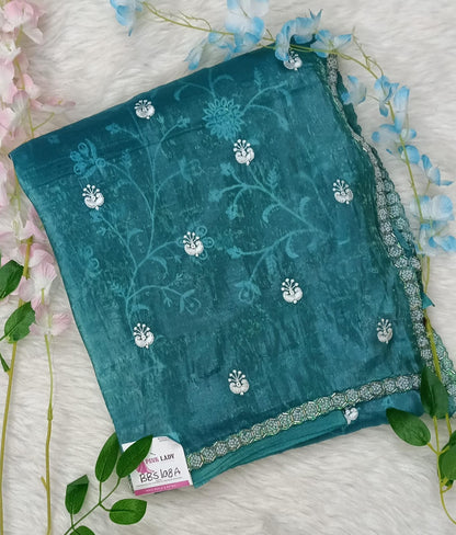 Designer Saree with Pearls Handwork Border - BBS108A
