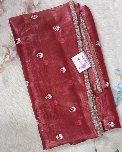 Designer Saree with Pearls Handwork Border - BBS108B