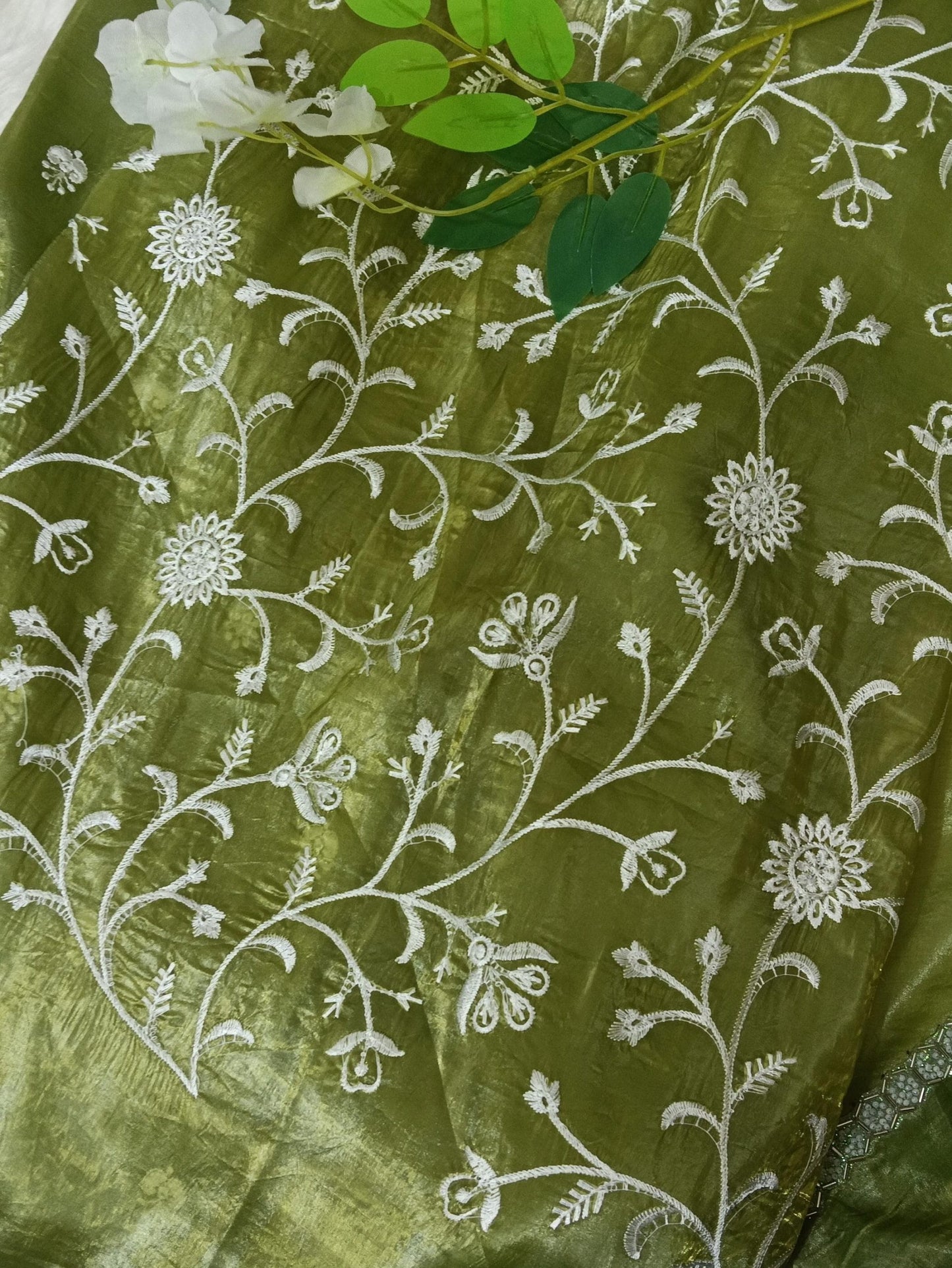 Designer Saree with Pearls Handwork Border - BBS108C