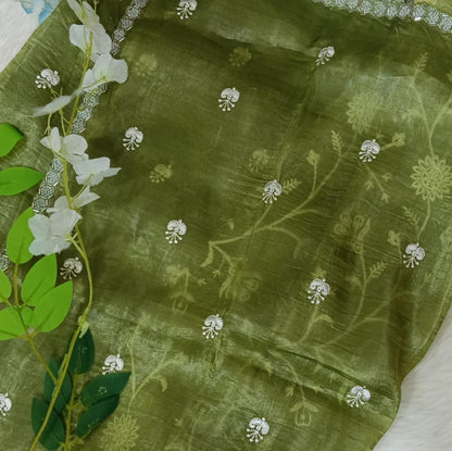 Designer Saree with Pearls Handwork Border - BBS108C
