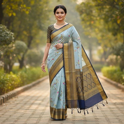 Semi Mysore Crape Silk Saree - BBS110A