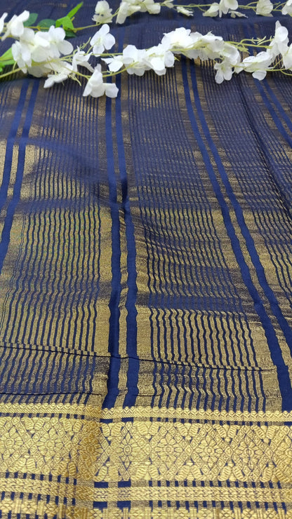 Semi Mysore Crape Silk Saree - BBS110A