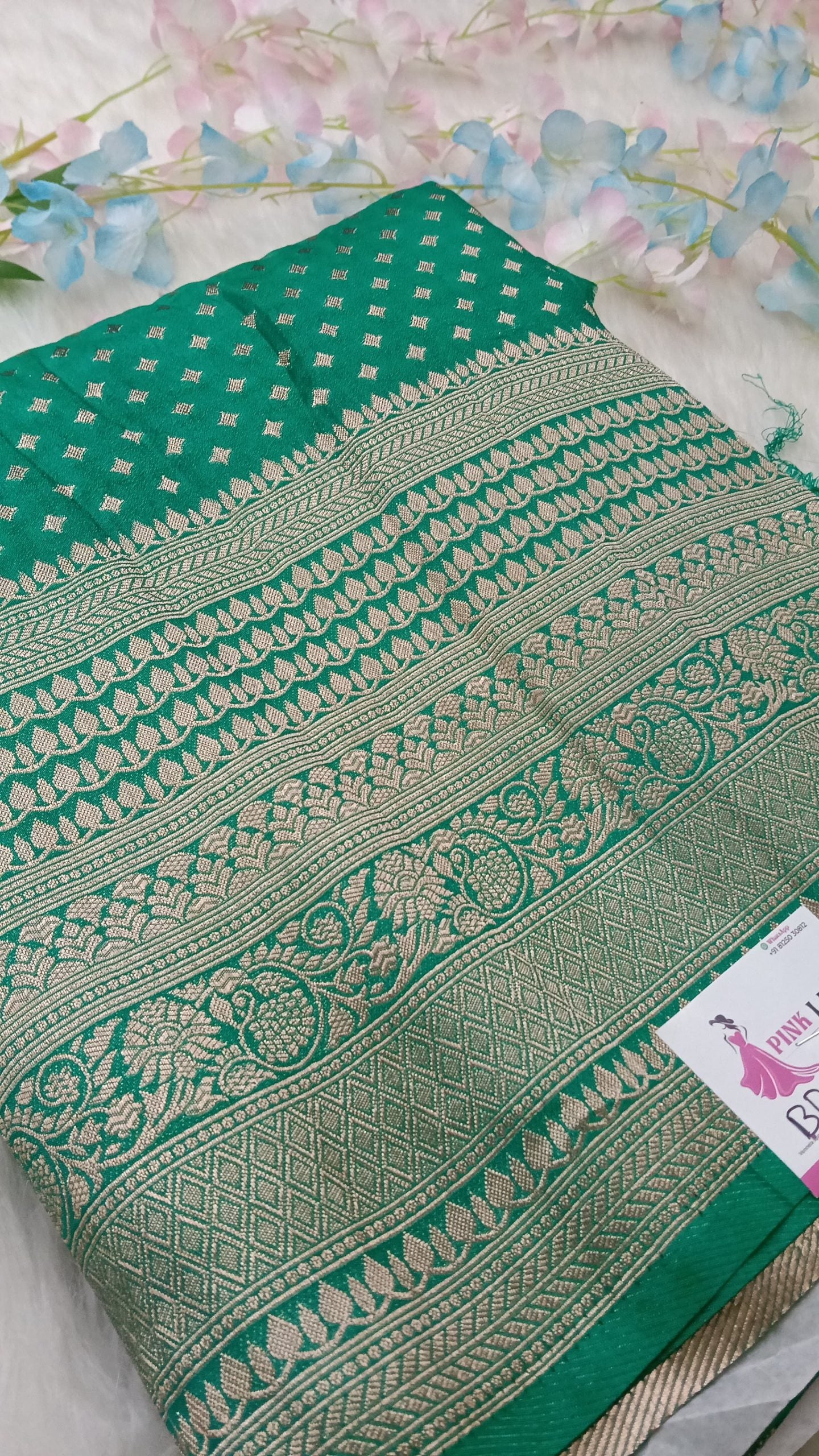 Banarasi chiffon Georgette saree with Kanchi border - BBS115B