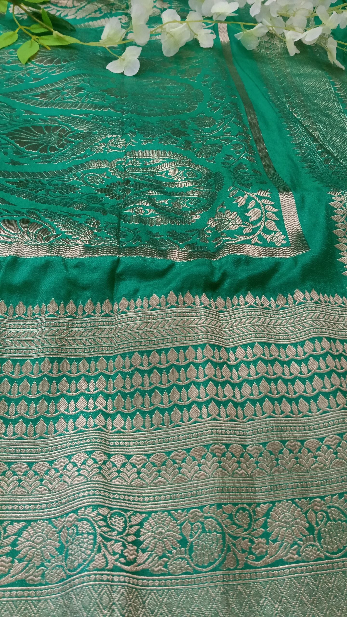 Banarasi chiffon Georgette saree with Kanchi border - BBS115B