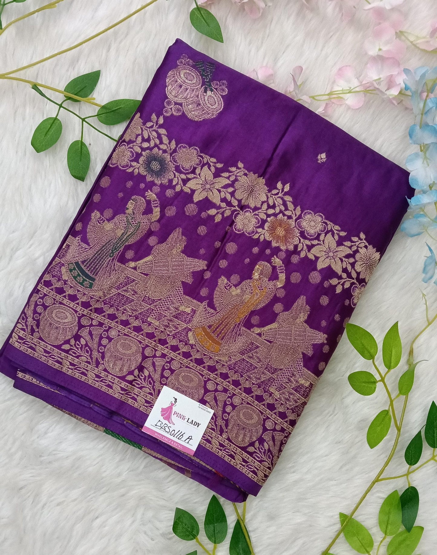 Banarasi Pure Khadi Georgette Saree with marriage theme - BBS116A