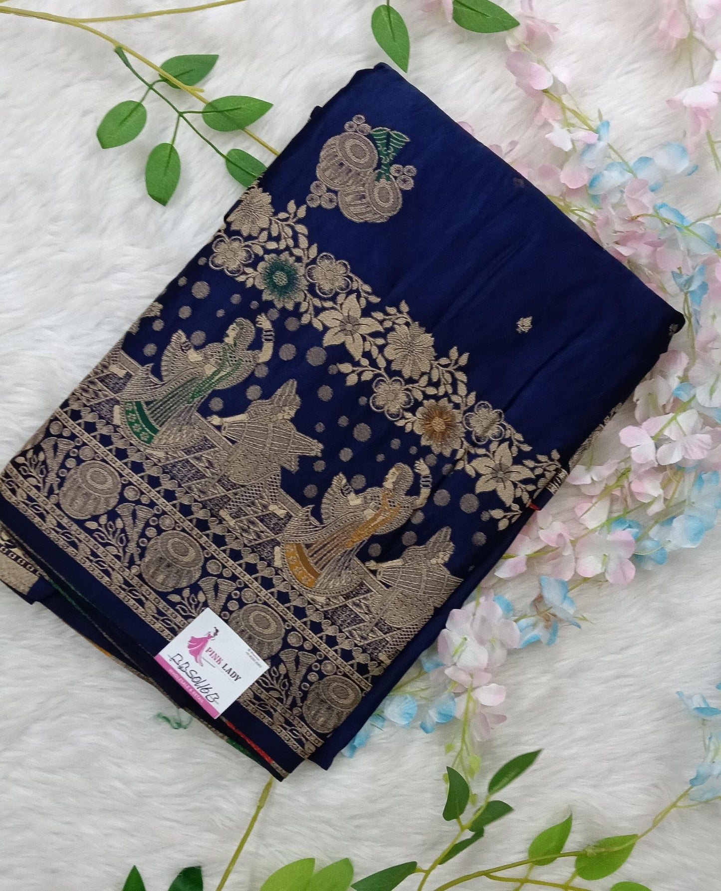 Banarasi Pure Khadi Georgette Saree with marriage theme - BBS116B