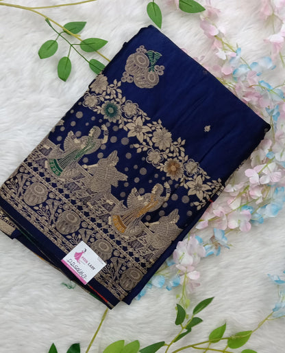Banarasi Pure Khadi Georgette Saree with marriage theme - BBS116B