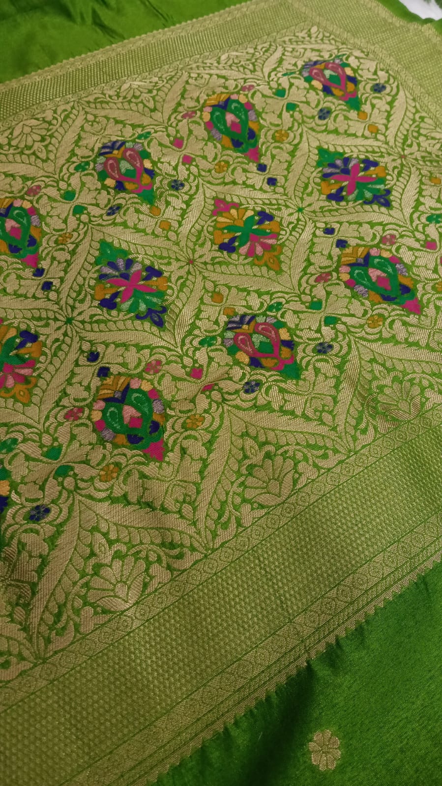 Banarasi Dola silk saree with Double Border - BBS117B