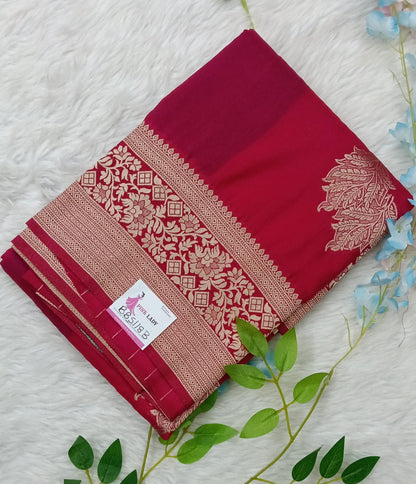 Banarasi Crape Georgette with Meenakaari Border - BBS118A