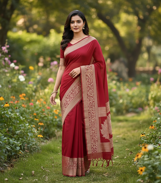 Banarasi Crape Georgette with Meenakaari Border - BBS118A