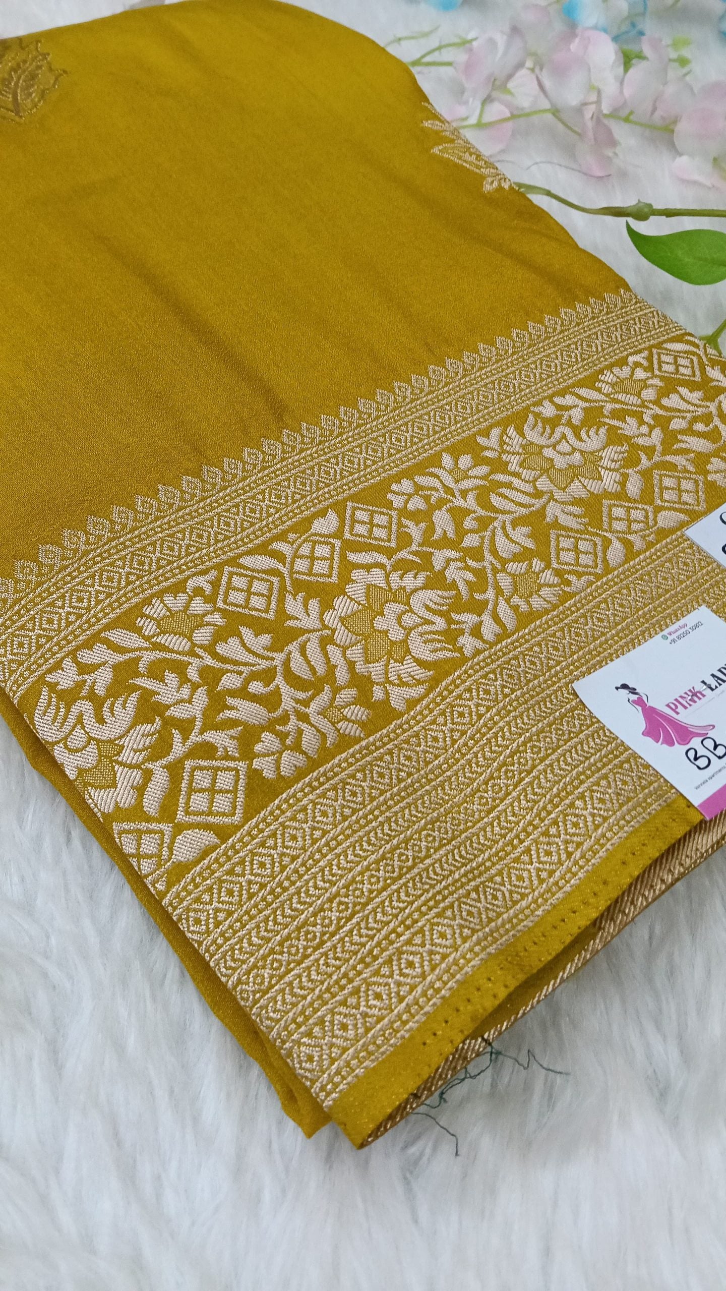 Banarasi Crape Georgette with Meenakaari Border - BBS118B