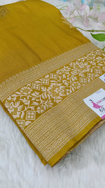 Banarasi Crape Georgette with Meenakaari Border - BBS118B