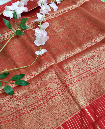 Semi Mysore Crape With Jery Lines Saree with Big Border - BBS119C