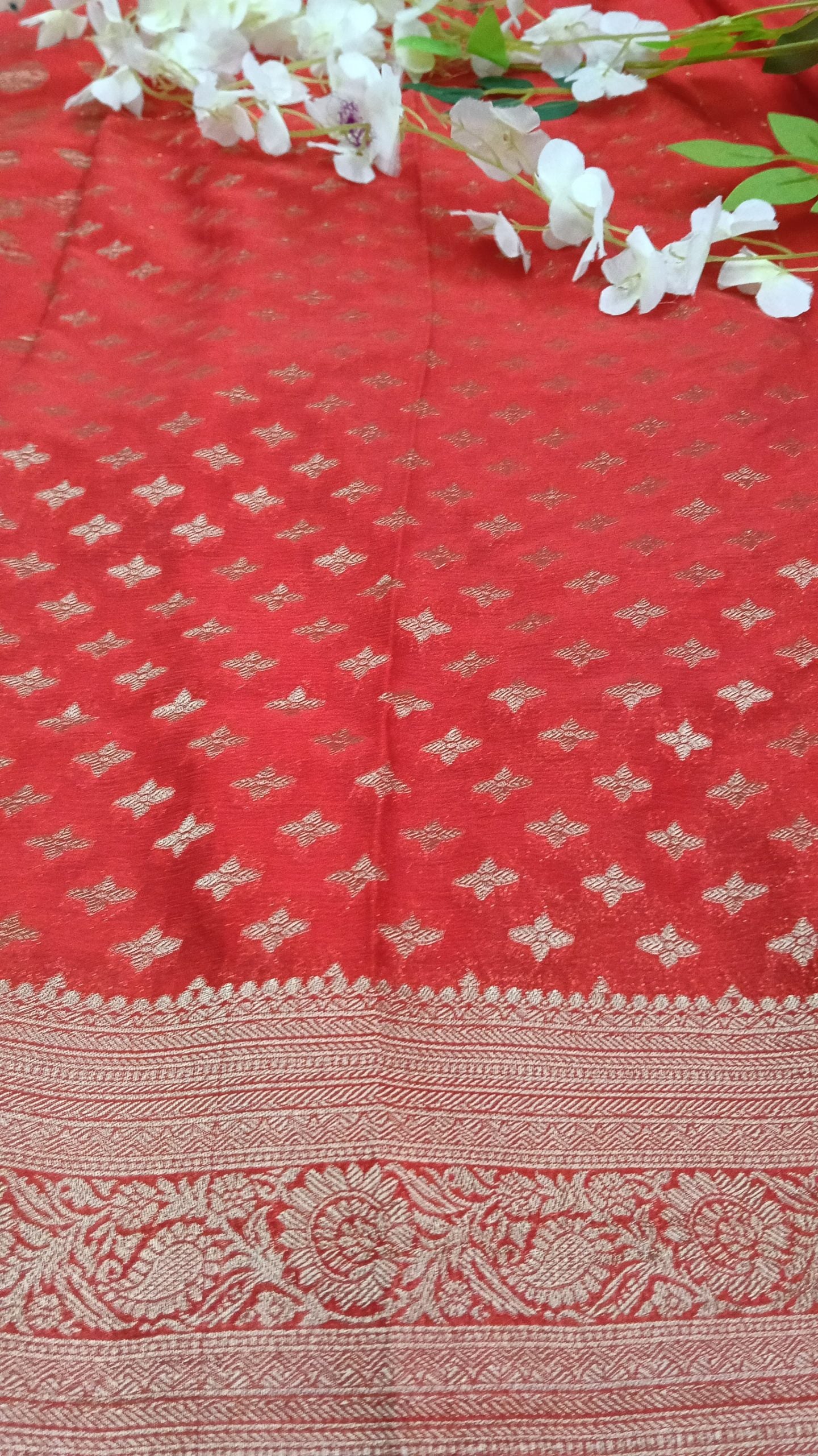Banarasi Malai Crush Georgette with jaali design with kanchi Border - BBS121C