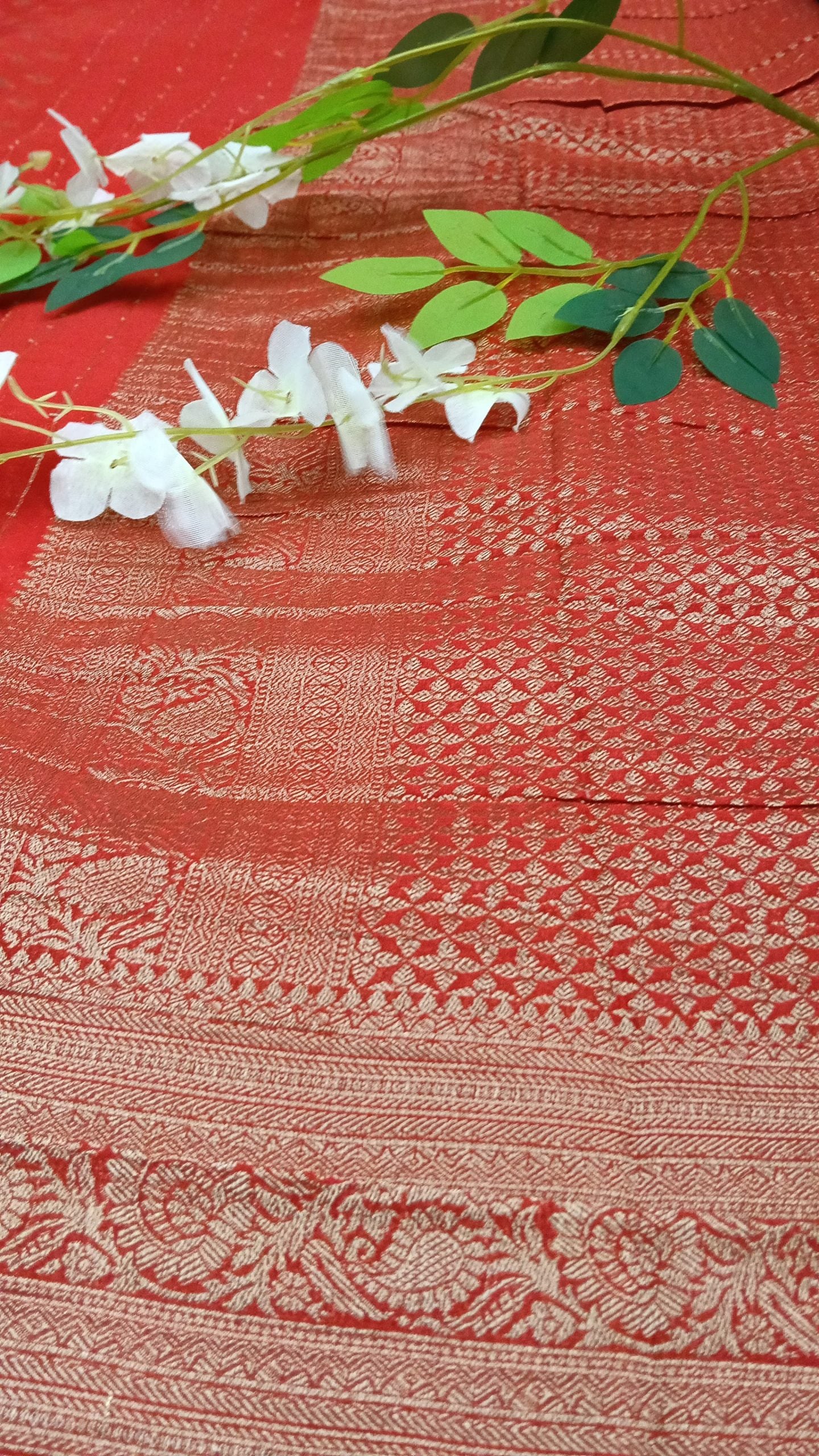 Banarasi Malai Crush Georgette with jaali design with kanchi Border - BBS121C