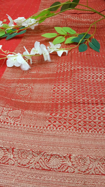 Banarasi Malai Crush Georgette with jaali design with kanchi Border - BBS121C