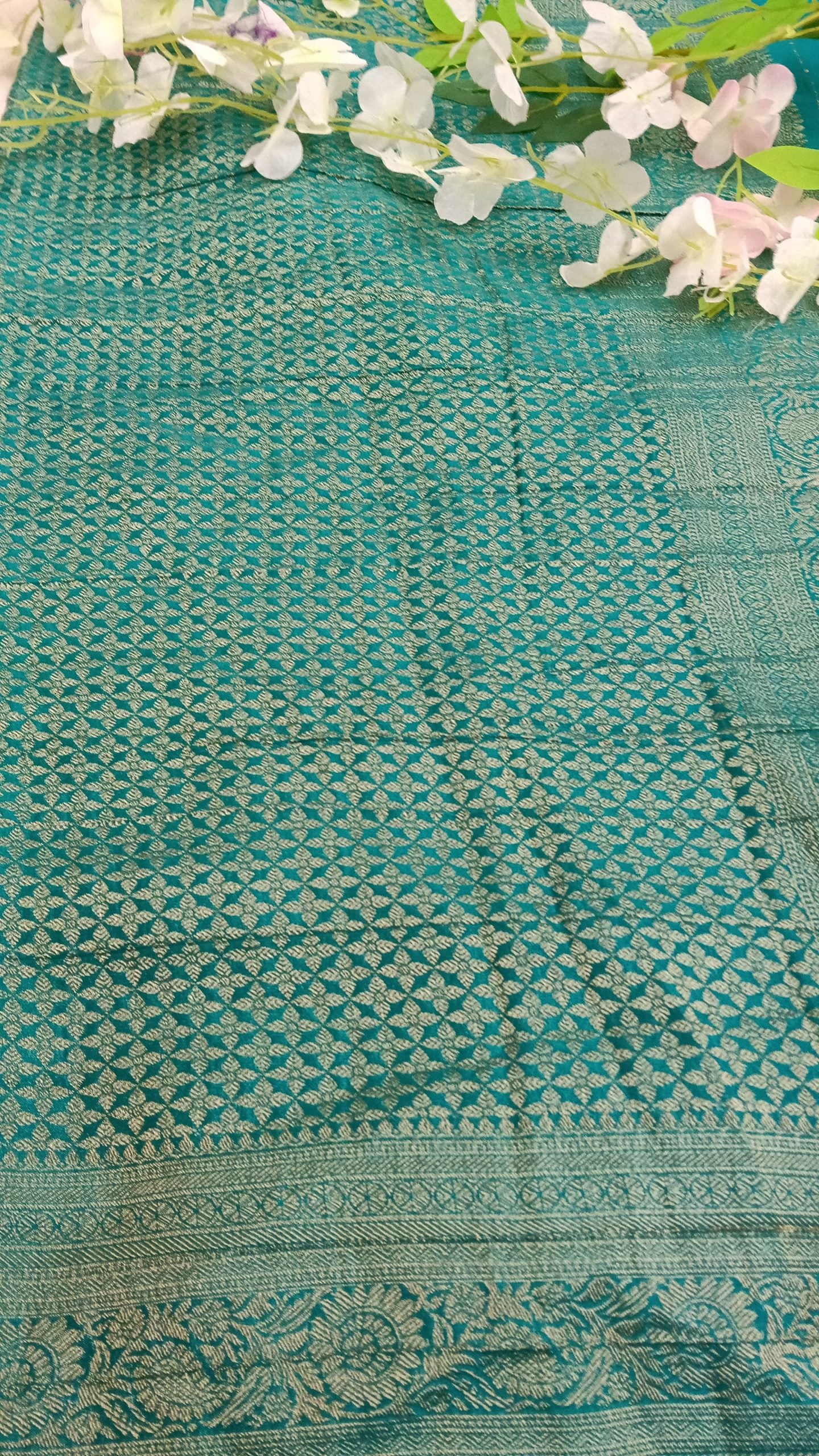 Banarasi Malai Crush Georgette with jaali design with kanchi Border - BBS121D