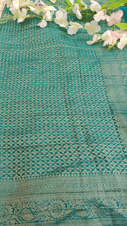 Banarasi Malai Crush Georgette with jaali design with kanchi Border - BBS121D