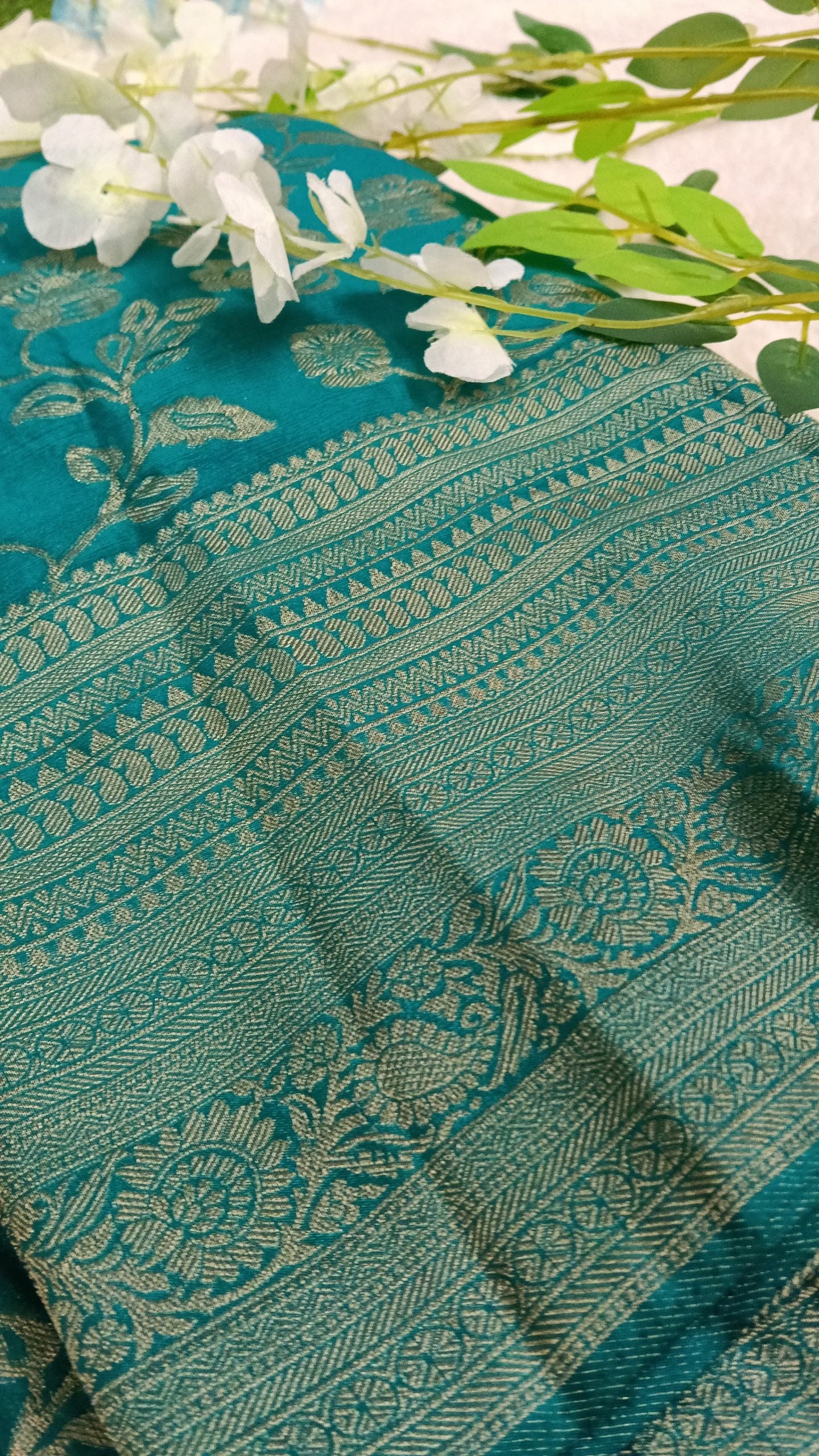 Banarasi Malai Crush Georgette with jaali design with kanchi Border - BBS121D