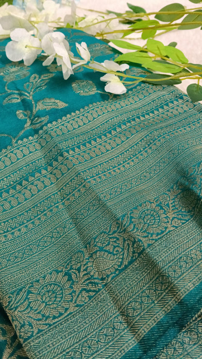 Banarasi Malai Crush Georgette with jaali design with kanchi Border - BBS121D