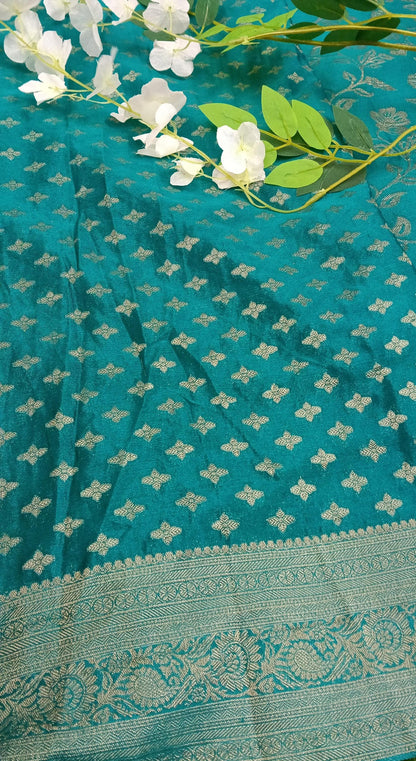 Banarasi Malai Crush Georgette with jaali design with kanchi Border - BBS121D
