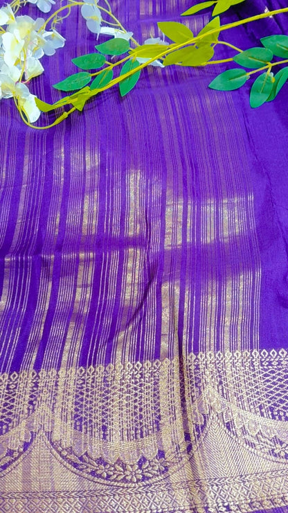 Banarasi Raw Mango Saree with Scallop border Design - BBS123A