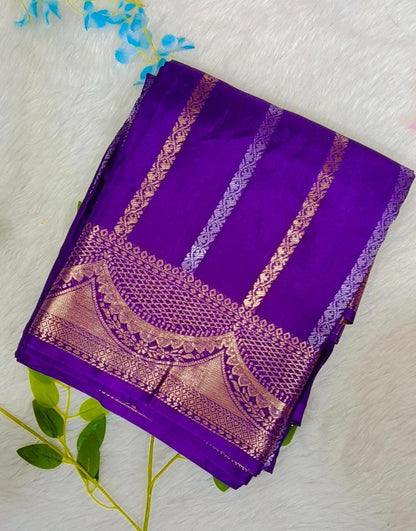Banarasi Raw Mango Saree with Scallop border Design - BBS123A