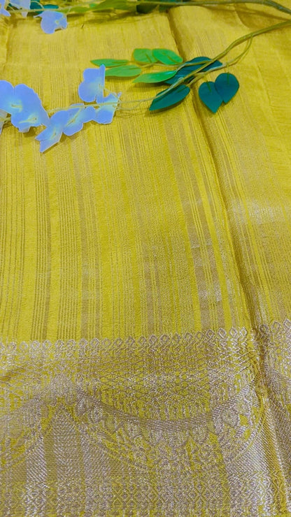 Banarasi Raw Mango Saree with Scallop border Design - BBS123C