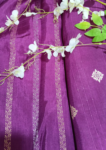 Banarasi Raw Mango Saree with Scallop border Design - BBS123D