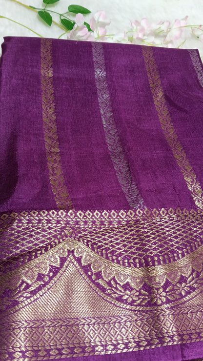 Banarasi Raw Mango Saree with Scallop border Design - BBS123D