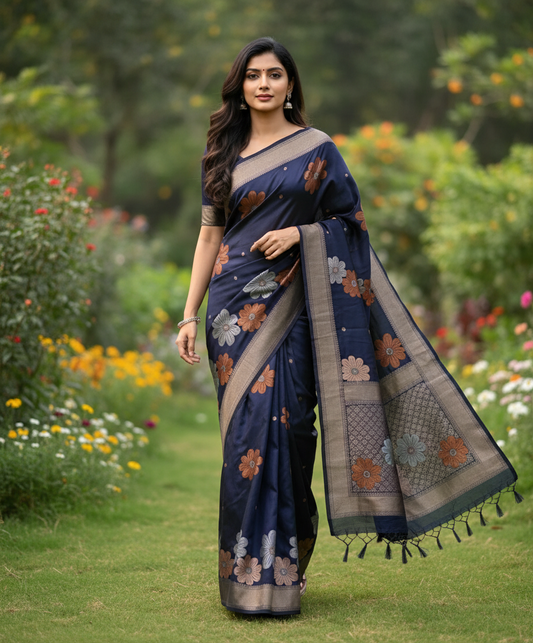 Banarasi soft Silk Saree with Weaving - BBS124B