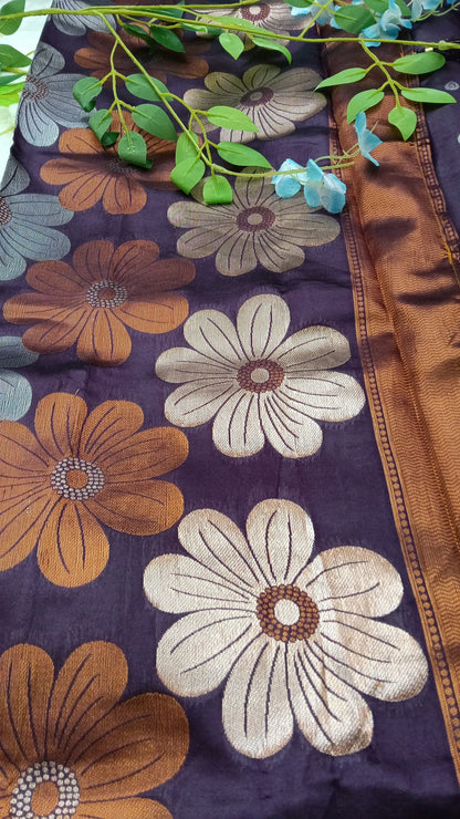 Banarasi soft Silk Saree with Weaving - BBS124C