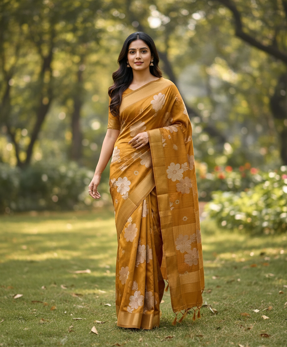 Banarasi soft Silk Saree with Weaving - BBS124D