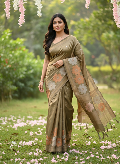 Banarasi soft Silk Saree with Weaving - BBS124E