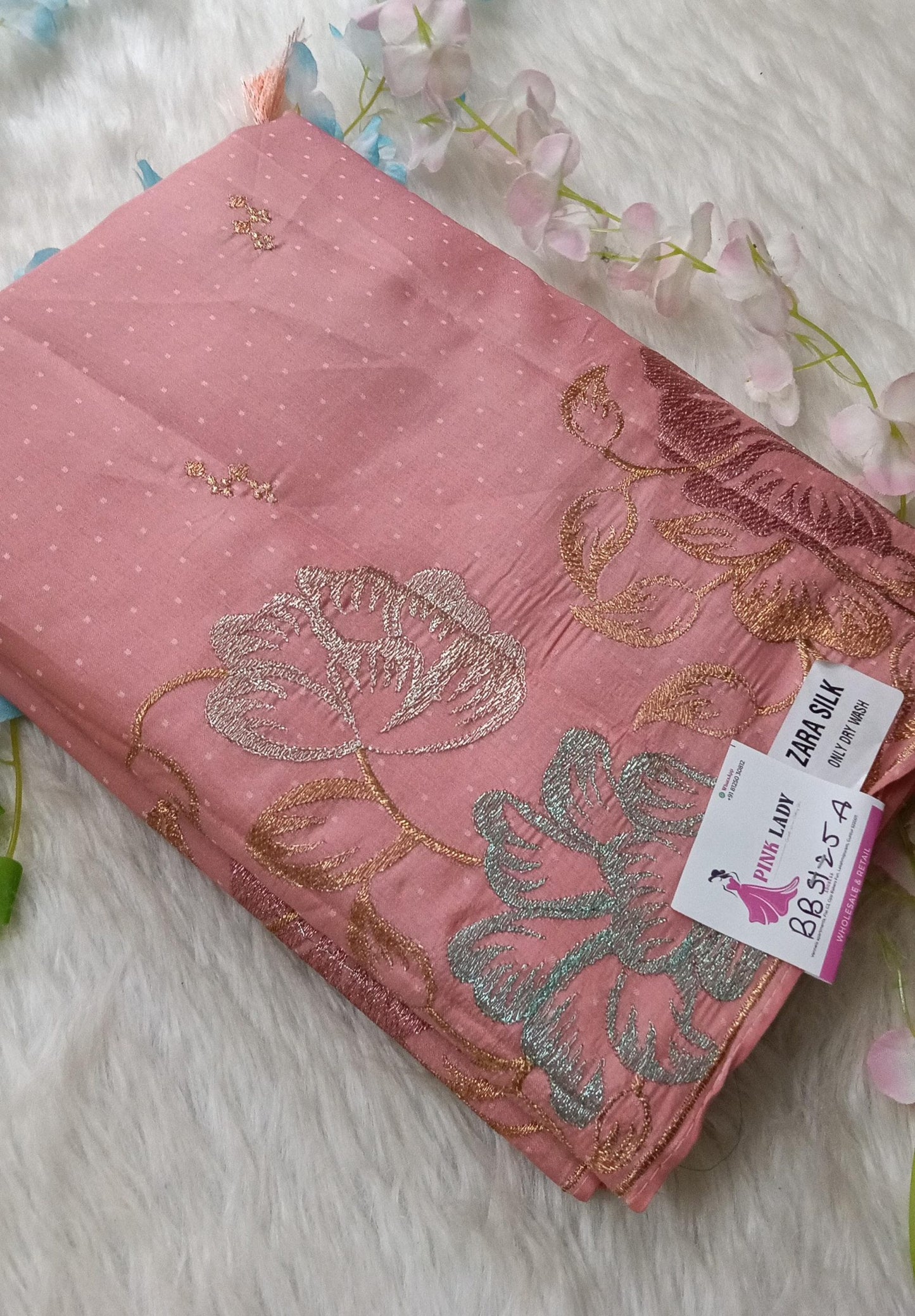 Fancy Saree with Self Design and Handwork - BBS125A