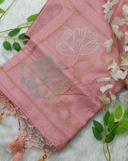 Fancy Saree with Self Design and Handwork - BBS125A