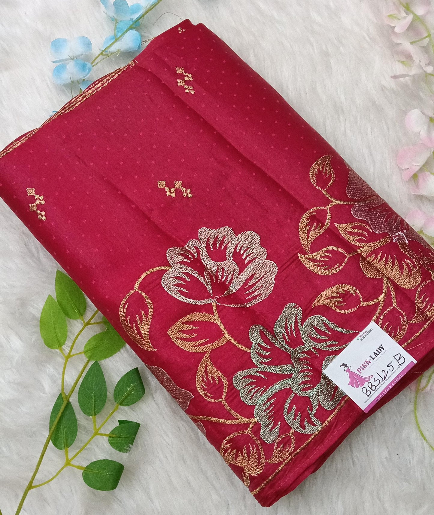 Fancy Saree with Self Design and Handwork - BBS125B