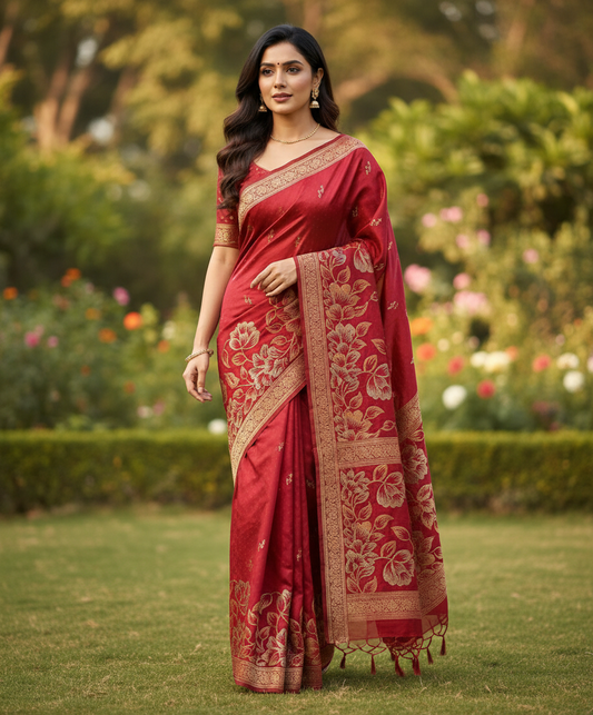 Fancy Saree with Self Design and Handwork - BBS125B
