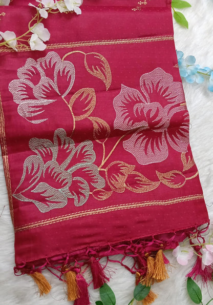 Fancy Saree with Self Design and Handwork - BBS125B