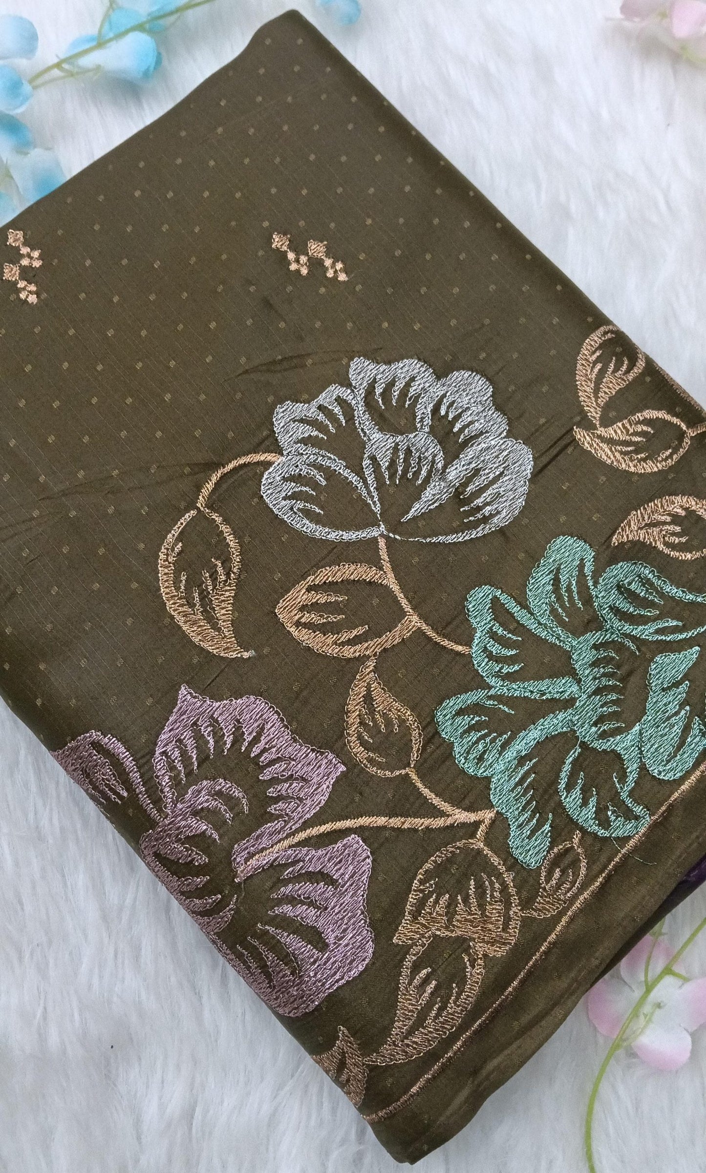 Fancy Saree with Self Design and Handwork - BBS125D