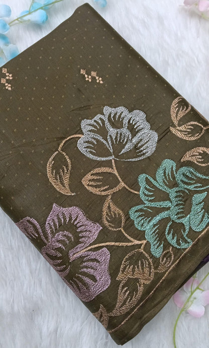 Fancy Saree with Self Design and Handwork - BBS125D