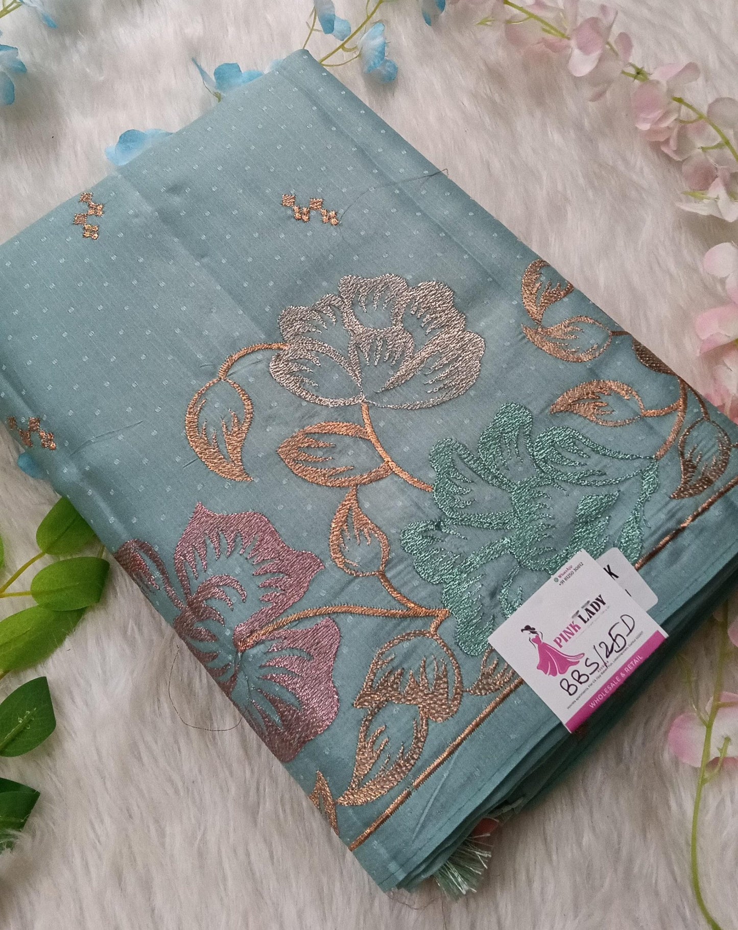 Fancy Saree with Self Design and Handwork - BBS125C