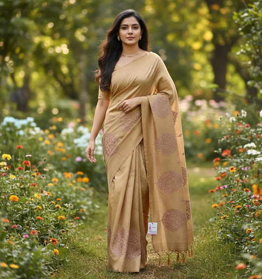 Fancy Saree with Self Design and Handwork - BBS126A
