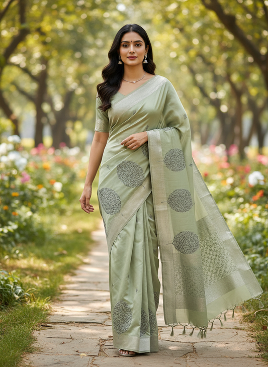 Fancy Saree with Self Design and Handwork - BBS126B